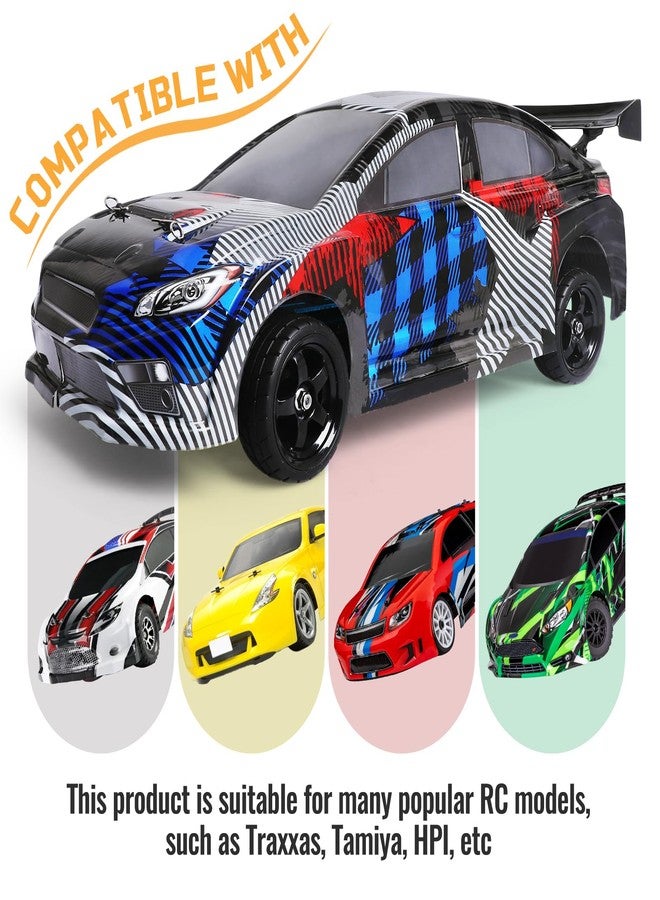 FriHobby 1/10 RC Touring Wheel Rims & Rubber Tires 12mm Hex Fit Traxxas 4tec 2.0 3.0 Tamiya Redcat Racing HPI HSP Exceed 1:10 Scale RC On-Road Racing Car, with Foam Inserts, Non-glued - Image 4